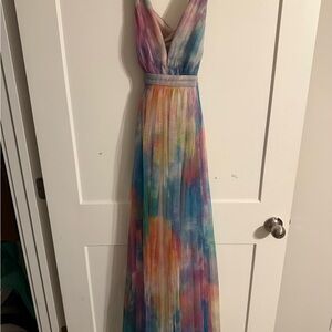 Pink Lily Vibrant Multicolor Maxi Dress